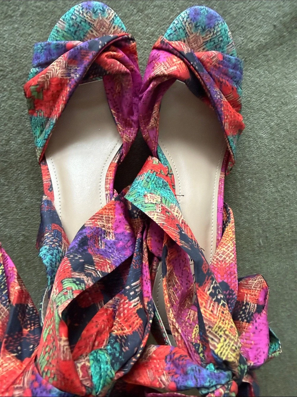 Impo Multicolor Tie-Wrap Wedge Sandals